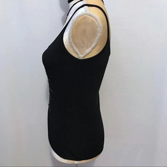Cal Fashion Black Tank Top Embellishments Women S - Picture 7 of 9